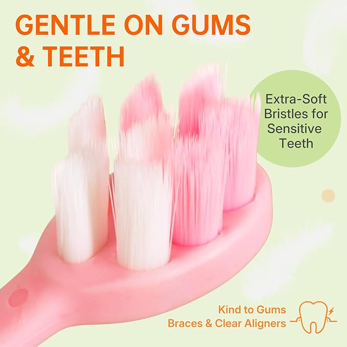 24-Pack Pre-Pasted Mini Travel Toothbrushes, Individually Wrapped Value Pack, Disposable Toothbrushes with Toothpaste, Waterless Single-Use Extra Soft Bristle for Adults, On-The-Go & Braces