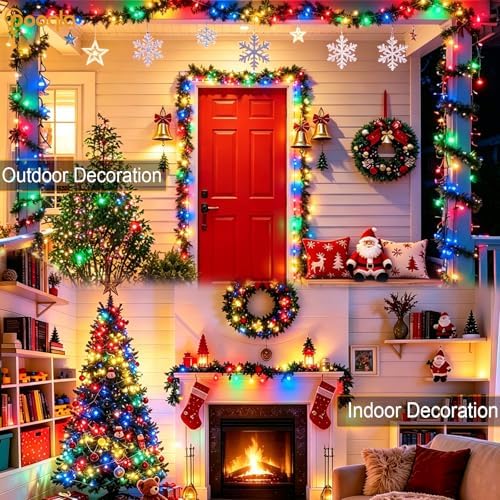 Pooqla 500 LED Colorful Christmas Lights Outdoor String Lights, 164 ft