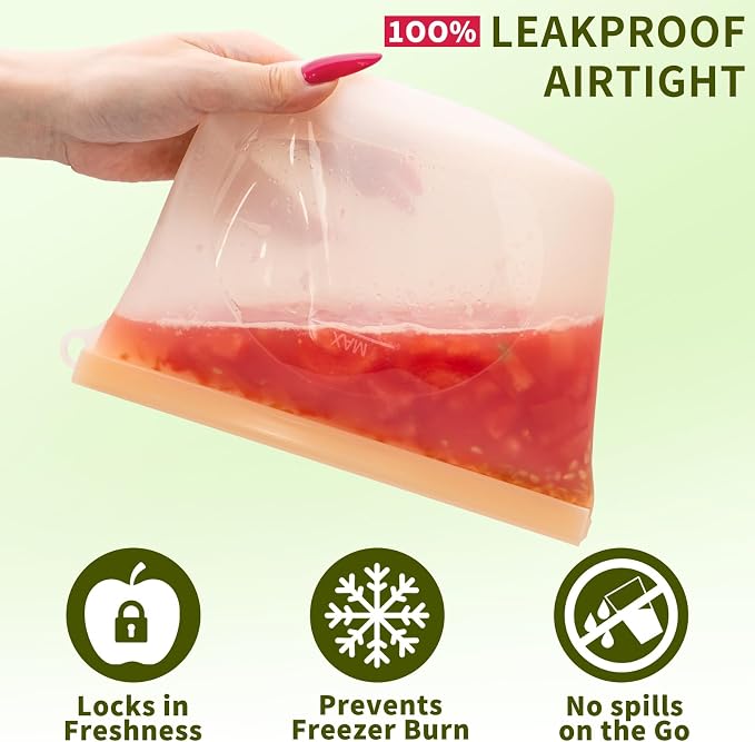 12-Packs Slider Reusable Silicone Food Storage Bags, 100% Silicone Stand-Up Wide-Open Leakproof Reusable Storage Bags for Food, Freezer Microwave Oven Dishwasher Safe, Eco-Friendly, Mixed 4L 4S 4XS