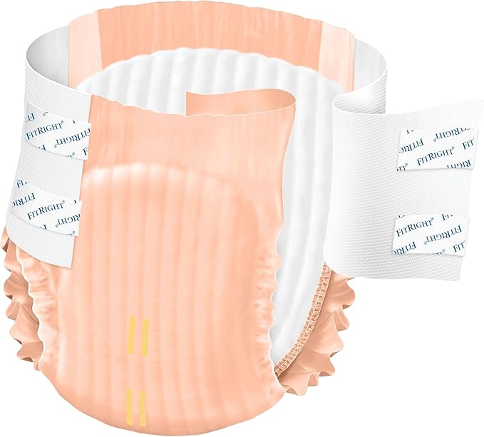 FitRight Adult Incontinence Briefs with Tabs, Moderate Absorbency, Small – Fits 20" to 32" Waist (Maximum 32"), 80 Count