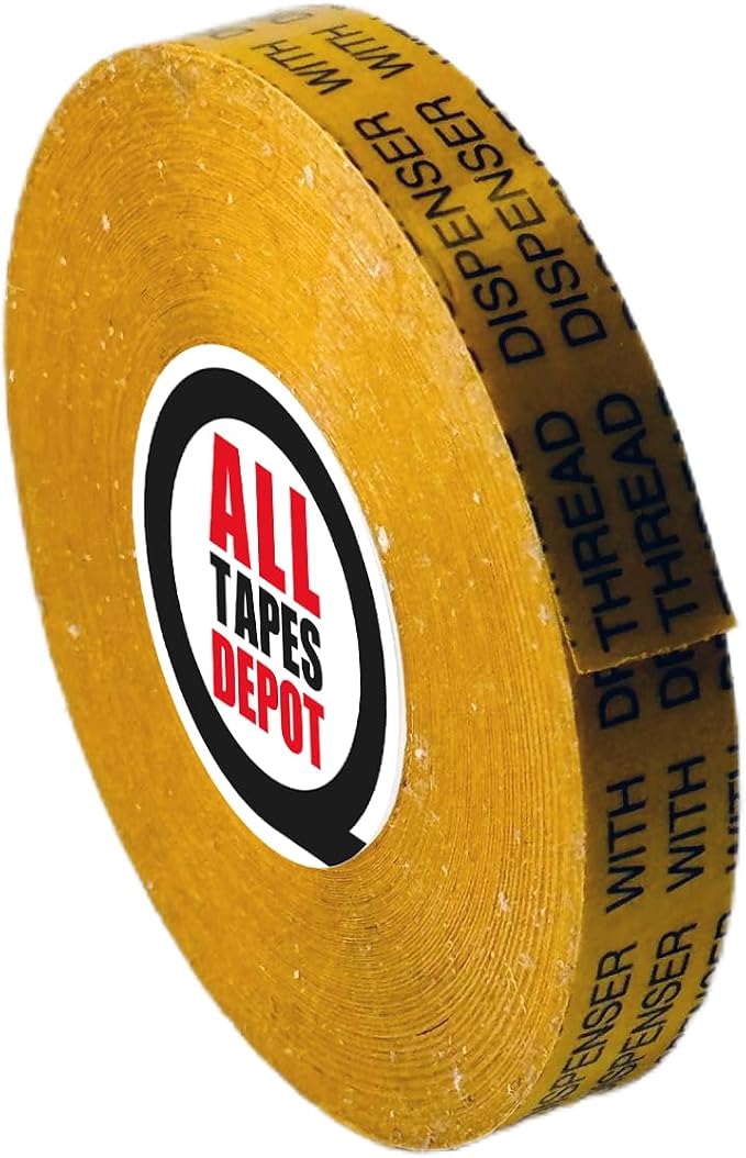 ATG Transfer Gun Double Side Refill Tapes, Reverse Wound Adhesive Transfer Tape Acid Free Gold Paper Liner ATG-7502, 1/2" X 36YD Pack of 6