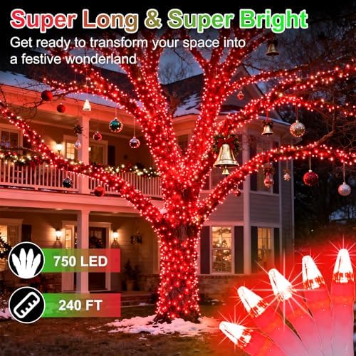WUXYIYANG 750 LED 240FT Red Valentine Lights, 12 Pro Modes and Timer Memory