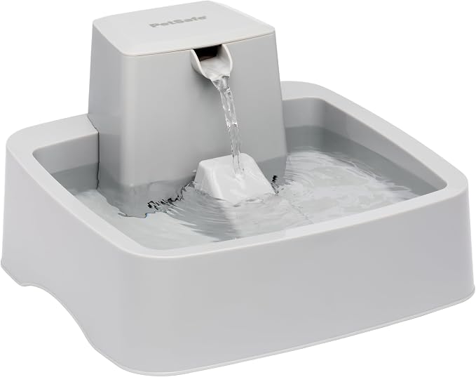 PetSafe Oasys Pet Fountain, 1 Gallon (128 oz), Cats & Small-Medium Dogs | Adjustable Water Flow, Whisker-Friendly Tray, Dishwasher-Safe, Replaceable Carbon & Foam Filters Included