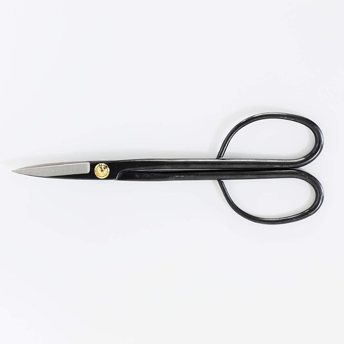 Wazakura Twig Bonsai Scissors Made in Japan 210mm(8.15 inch), Japanese Bonsai Garden Tools, Hasami Pruning Shears - Long Handle Black