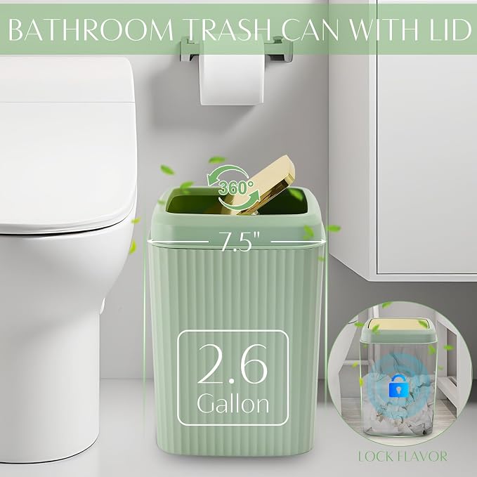 32PCS Bathroom Accessories Set Bathroom Set,Green Shower Curtain Set,Bath Towel Set,Hand Towel,Toilet Brush,Trash Can & 3PCS Soap Dispenser