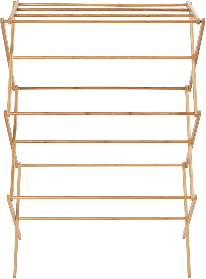 Collapsible Bamboo Drying Rack – Foldable Laundry Drying Stand for Indoor/Outdoor Use – Space-Saving Clothes Rack for Towels, Blankets & Delicates | Foldable Laundry Drying Stand for Indoor/Outdoor Use – Space-Saving Clothes Rack for Towels, Blankets &...