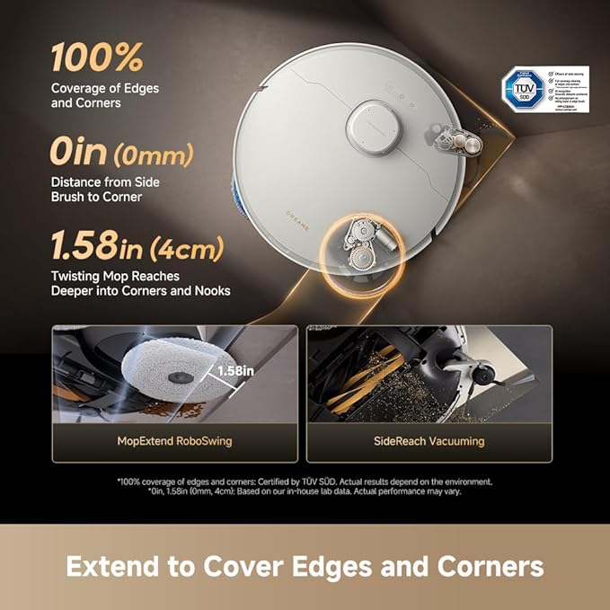 DREAME Matrix10 Pro Robot Vacuum and Mop, Featuring Multi-Mop Switching Dock, Three-Solution Compartment, Detangling Brush, 30,000Pa Suction, 212°F (100℃) Mop Self-Cleaning White