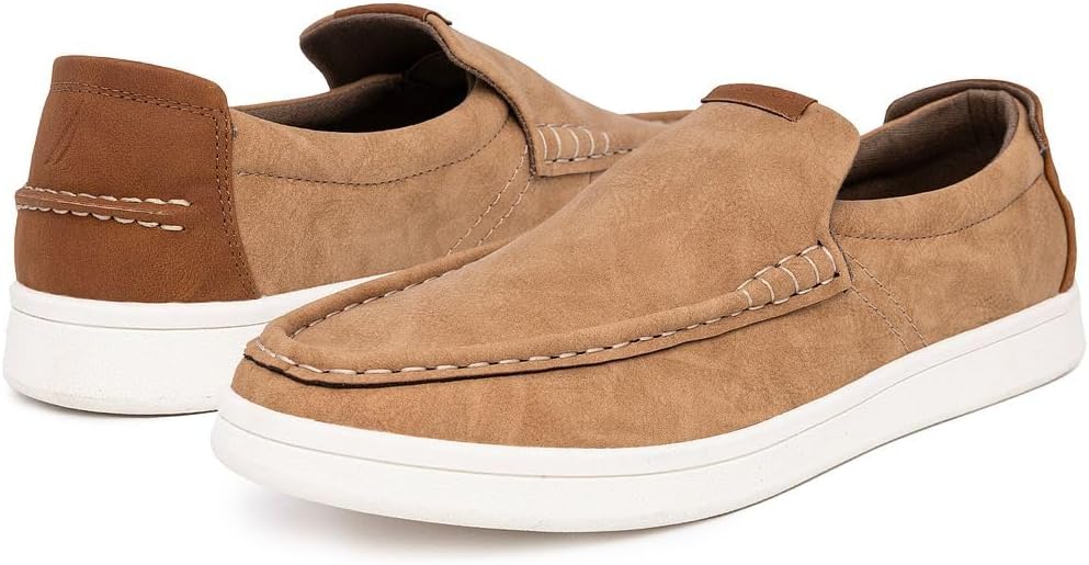 Nautica Men's Slip-On Loafers Casual Moc Toe Sneakers Boat Shoes Slipper for Men – Lightweight & Comfortable - Derwin