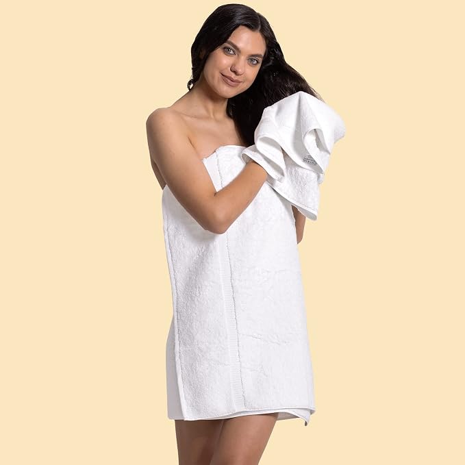 Chakir Turkish Linens 4 Piece Large Bath Towels, 100% Cotton Turkish Towels for Bathroom, Luxury Soft Absorbent Bath Towel Set, 27 x 54 Inches, White