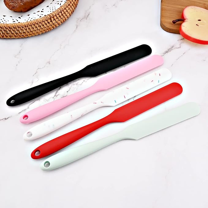 6-piece Silicone Spatula Heat Resistant Kitchen Spatulas Basting Brush for Non Stick Cooking and Baking, Flexible Spatula, Dishwasher Safe, Rubber Spatula - Black