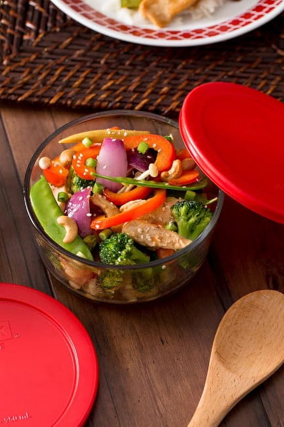 Pyrex Simply Store (8-Pack) Glass Food Storage Containers Set, (1, 2, 4 & 7 Cup) Meal Prep Containers With Plastic BPA-Free Lids, Dishwasher & Microwave Safe | Meal prep containers (1, 2, 4 & 7 cup) with BPA-free plastic lids, microwave & dishwasher safe