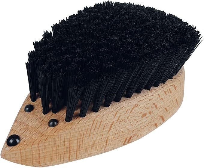 Redecker Hedgehog Clothes Brush with Oiled Beechwood Handle and Pig Bristles, Natural Lint Remover and Garment Care Brush, Compact Size, Made in Germany