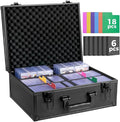 Top Loader Storage Box, Trading Card Case for Sports Cards, Fits 3" x 4" 35PT Hard Sleeves with 18 Color Separators & 6 Foam Dividers, Card Box Holders 610+ Top Loaders, 140+ Magnetic Holder