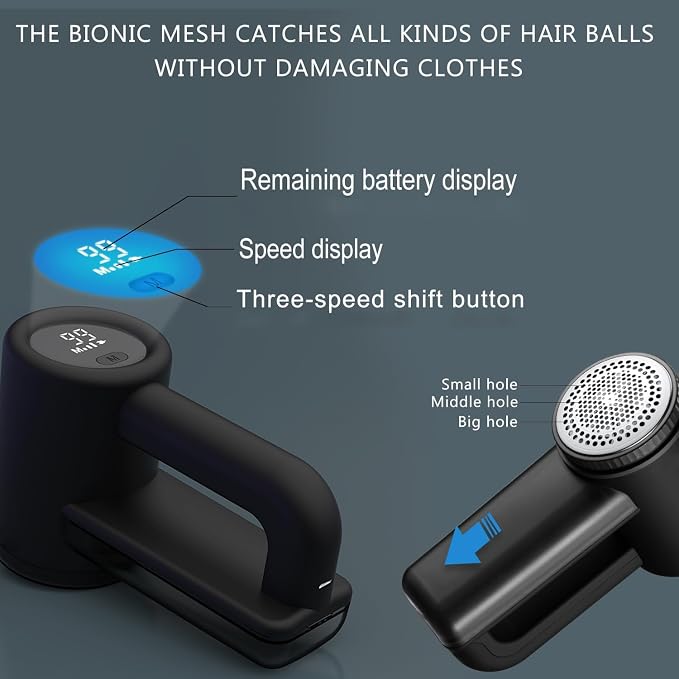 Electric Lint Remover Rechargeable, Sweater Defuzzer with Brush, Trash Box and Led Digital Display, Portable Sweater Lint Defuzzer, for Sweater Couch Clothes Carpet Furniture