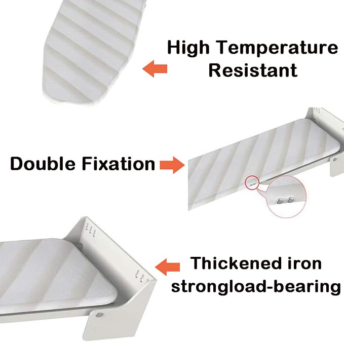 uyoyous Wall Mounted Ironing Board Compact Iron Board 37.8X11.8 Inch | 180° Swivel Foldable Iron Board Hanger with Heat Resistant Cover Ironing Board Holder for Small Spaces, Home & Laundry Room