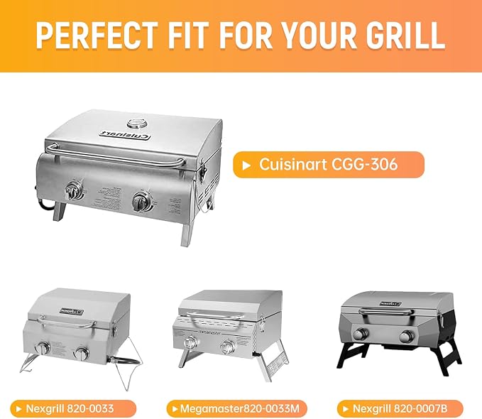 Grill Replacement Parts for Cuisinart CGG-306, Nexgrill, Megamaster | for CGG-306, Nexgrill 820-0033 820-0015 820-0007,820-0007G, Megamaster 820-0033M, 820-0007B, 306-20133 306-20087 820-0033-05