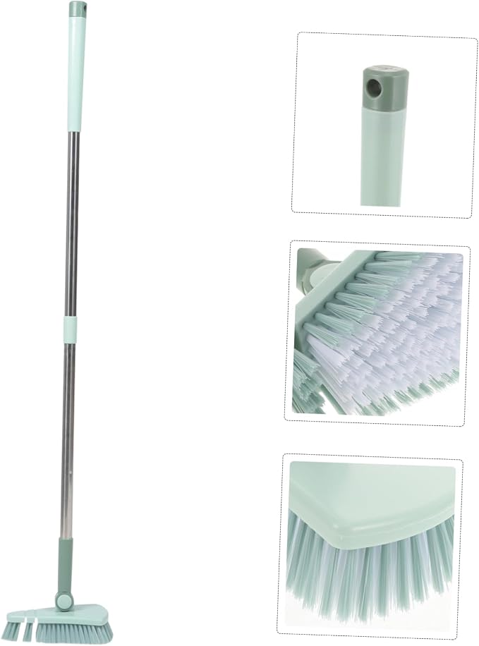 HANABASS 3pcs Handle Floor Scrubber Brush Bathroom Kitchen Cleaning Tool Brush for Easy Use Tiles Pools and Hard Reach Areas