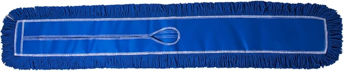 Commercial Dust Mop Replacement Head – 60 x 5 in. Cotton Nylon Reusable Mop Head – Industrial Dust Mop Refill for Floor Cleaning & Janitorial Supplies, Blue