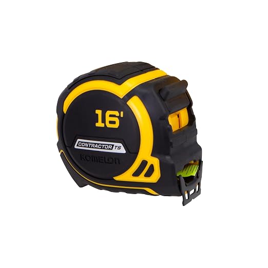 Komelon 16-Ft Contractor TS Wide blade Tape Measure with Backside Printing, Manual Lock, Long Standout (93416)