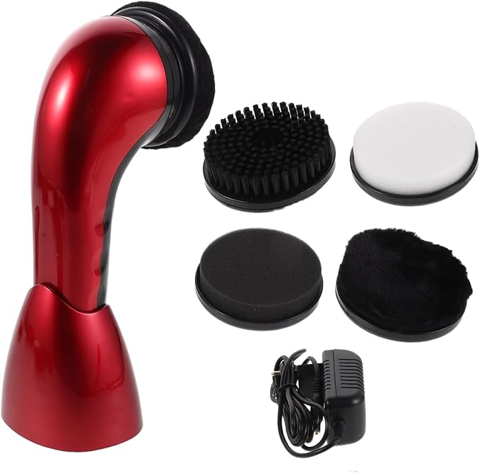 Electric Shoe Polisher Replacement Brush Kit 710 Red Dual Power | Fiber Sponge Plastic Parts, for Sneakers and Canvas Shoes, Office Travel Use, Dust Removal and Portable Automatic Polishing