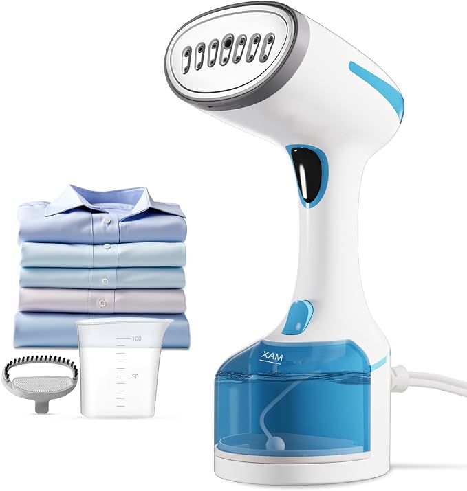 DBC Travel Steamer for Clothes 1500W, 250ml Water Tank,20S Fast Heat-up Portable Handheld Steamer for Clothes, 2 in 1 Fabric Wrinkle Remover with Fabric Brush,Ideal for Home, Office, Travel