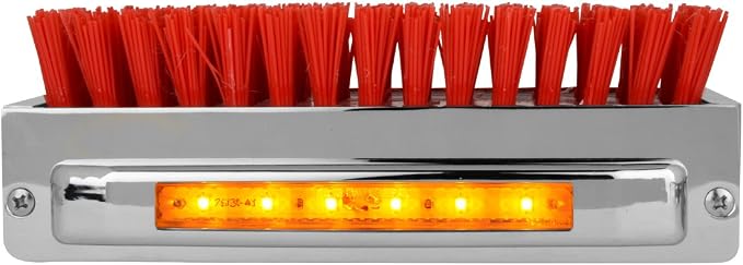 GG Grand General Chrome Aluminum 7-1/2" (L) x 2-5/8" (H) x 3" (D) Boot Caddies (98984), Red brush w/amber/amber led