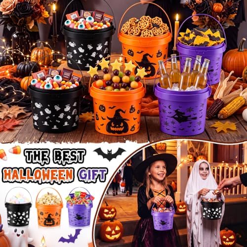 30 Pack 50 oz Halloween Trick or Treat Bucket Bulk