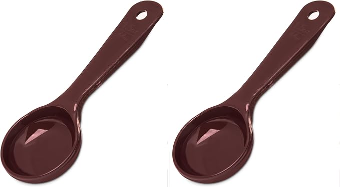 Carlisle FoodService Products Measure Miser Solid Measuring Spoon with Short Handle, 1.5 Ounces, Brown (Pack of 2)