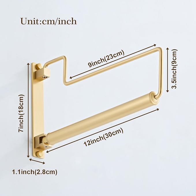 Clothes Hanger Gold Brushed Folding Clothes Drying Rack Wall-Mounted Clothes Organizer for Laundry Room Closet