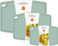 Silicone Thick Cutting Boards Mats Set of 3 Foldable & Flexible Design Juice Grooves Easy Grip Handle Dishwasher Safe for Kitchen,BPA free Silicone Cutting Board-Light Green