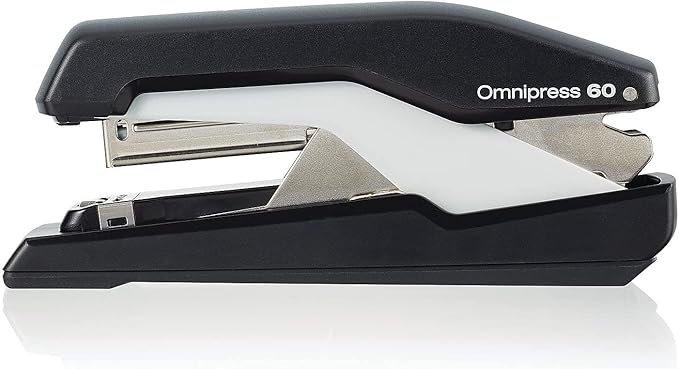 Swingline Stapler, Omnipress 60 Stapler, Press Anywhere for Easier Use, 60 Sheet Capacity, Black/Gray (5000590A)