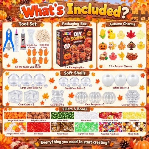 Thanksgiving DIY Stress Ball Making Kit - Fall Squishy Making Kit with Fillers