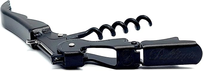 Pulltap's Genuine Slider 900 Waiter's Corkscrew – Double-Hinged Wine Key with Sliding Foil Cutter – Patented Design – Made in Spain – Black/Black