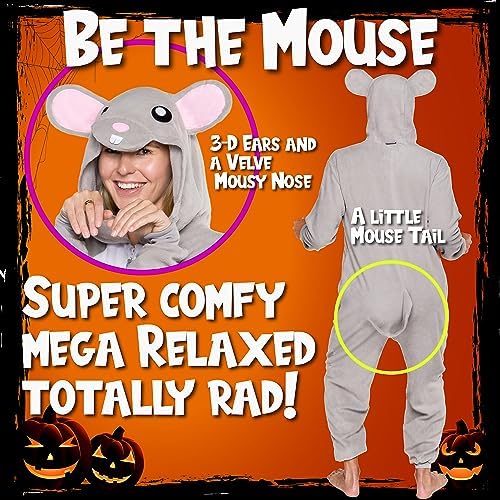 Funziez! Slim Fit Adult Onesie - Animal Costume - Plush Unisex Halloween One Piece Cosplay Suit for Women and Men