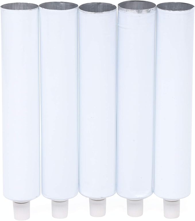 DNYSYSJ 100ml Refillable Aluminum Tubes, White, 100PCS | Needle Cap, Squeezable Containers, Empty Toothpaste & Lotion Tubes, Travel Toiletry, Cosmetic Samples
