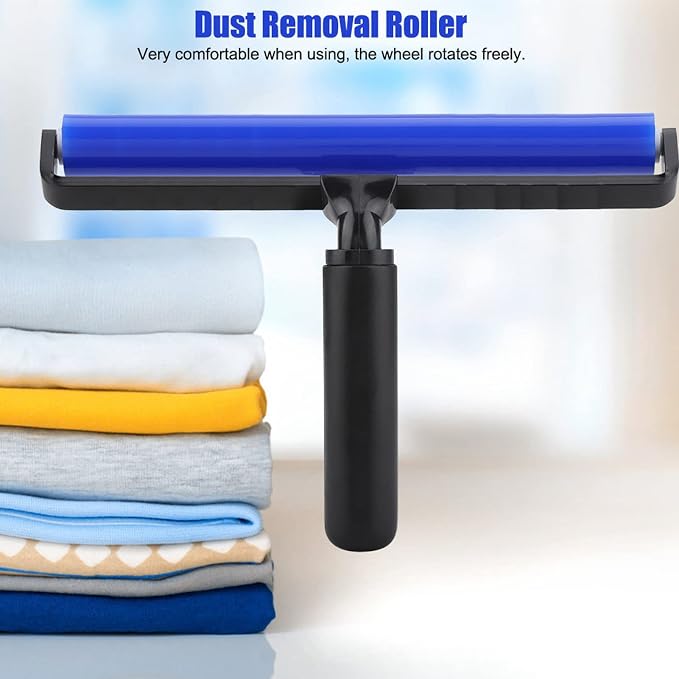 Dust Removal Roller, High Tack Silicone Sticky Roller Reusable Lint Remover, Manual Pet Hair and Dust Particles Cleaning Tool for Home Office Bedroom Furniture