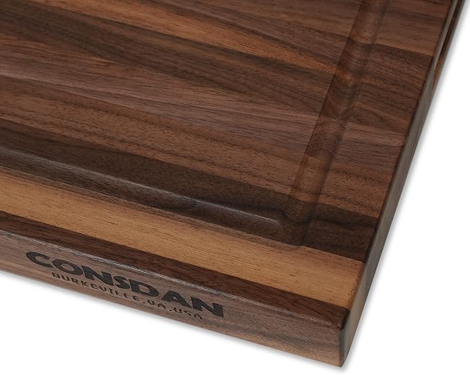 Walnut Cutting Board for Kitchen, USA Grown Hardwood, 20 x 15, with Invisible Inner Handle, Prefinished with Food-Grade Oil, Suitable for Kitchen Edge Grain, 1-1/2" Thick