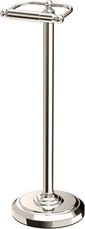 Gatco 1436PN Toilet Paper Holder Stand, Freestanding Floor Stand for Bathroom, Polished Nickel, Weighted Base, 22 Inch