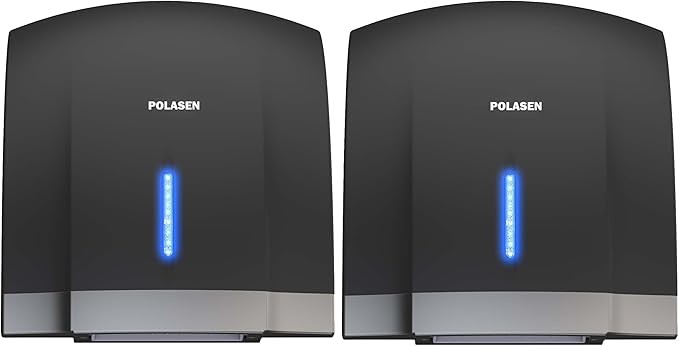 Hand Dryer Commercial Black Pack of 2 110V Automatic Compact High Speed Air Wiper Dryer ADA Compliant for Industry Business Restrooms
