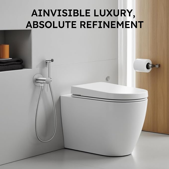 Arofa Built-in Hot and Cold Bidet Sprayer for Toilet, Warm Water Bidet with Adjustable Water Pressure, Dual Control Mode Toilet Sprayer with Toilet Hose for Feminine Wash, Wall Mounted