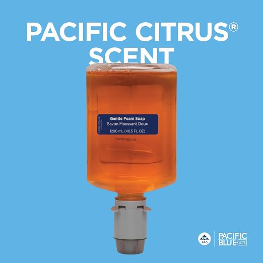 Georgia-Pacific Pacific Blue Ultra Manual Gentle Foam Hand Soap Refills by GP PRO, Pacific Citrus,43715,1200 mL Per Bottle,4 Bottles Per Case