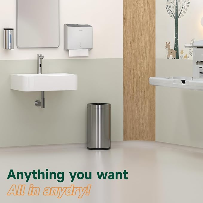 anydry Touchless Automatic Liquid Soap Dispense Wall Mount 25oz Large Capacity Stainless Steel for Commercial (Polished)
