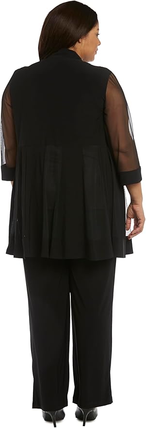 R&M Richards Women's Beaded Neck 2 Piece Pant Set