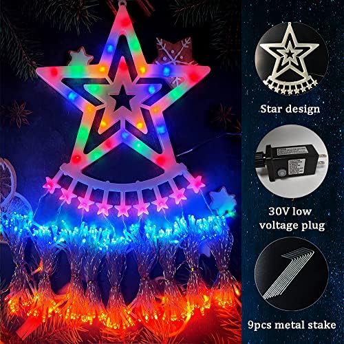 Aokudoni Outdoor Christmas Decorations 12.6 FT Waterfall Christmas Lights