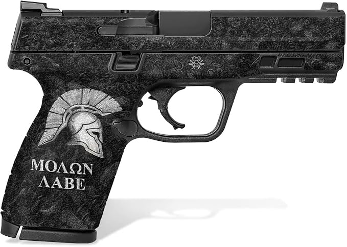 Textured Vinyl Decal Skin Kit for Smith & Wesson M&P M2.0 9mm/.40 4" Compact (Sparta/Molon Labe)