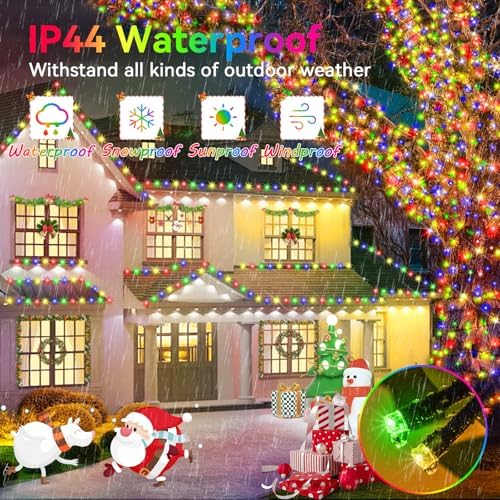 Hezbjiti 2Pack 1000 LED 403 FT Christmas Lights Outdoor String Lights 8 Modes with Timer Memory Waterproof Fairy Lights Plug in for Classroom Bedroom Wedding Party Holiday Xmas Decorations(Multicolor)