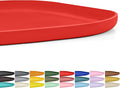 SMILOOL Waterproof Silicone Pet Food Mat with Raised Edge for Dog & Cat | 12" x 12" Non-Slip Small Pet Feeding Mats with Lip for Food & Water Bowl, Food Grade, Easy Cleaning, Red