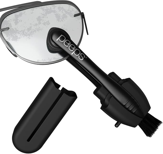 Peeps Eyeglass Cleaner - Lens Cleaner for Eyeglasses, Sunglasses, Eyewear - Soft Touch Black