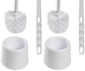 Carlisle FoodService Products 36719700 Toilet Bowl Brush with Hideaway Holder, 16", 14.5" Height, 3" Width, Polypropylene, White (Pack of 2)