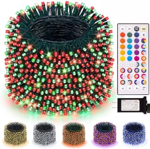 LitHome Color Changing Christmas String Lights Outdoor, 164Ft 500 LED